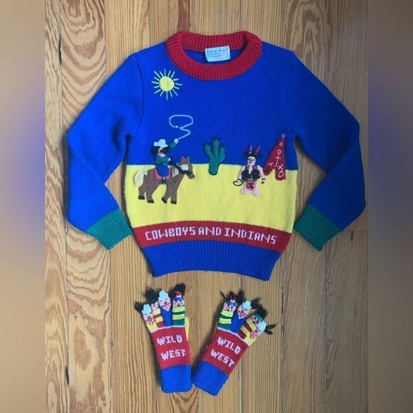 Vintage Sweater and Matching Gloves - Picture 1 of 7